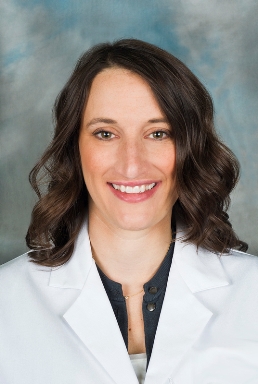 Jennifer Azen, headshot in lab coat